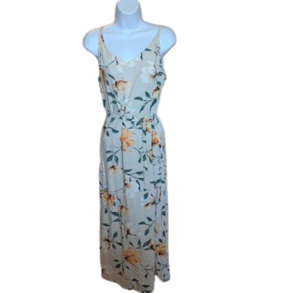 White and Yellow Floral Sleeveless Dress Size Medium - Picture 1 of 7